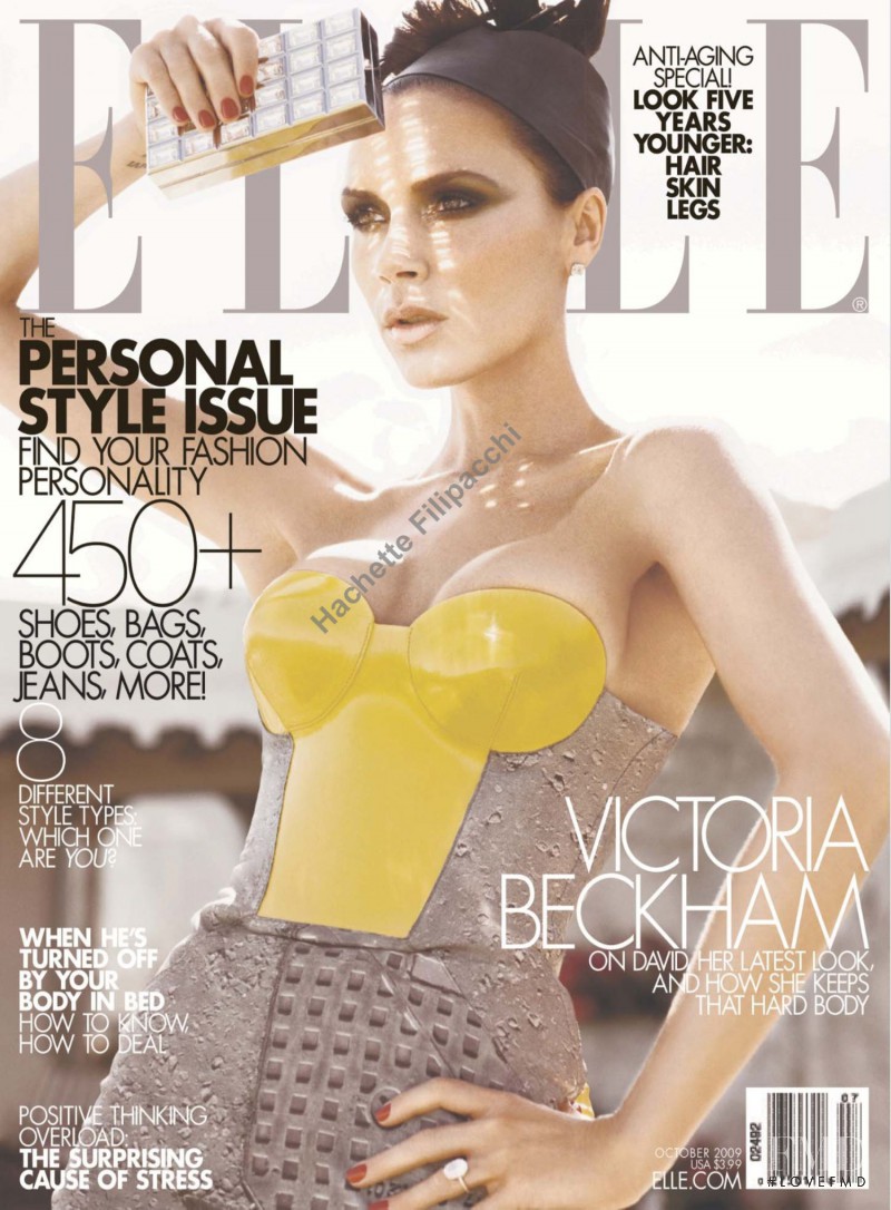 Victoria Beckham featured on the Elle USA cover from October 2009
