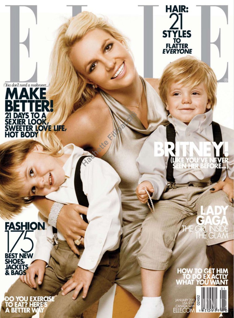 Britney Spears featured on the Elle USA cover from January 2010