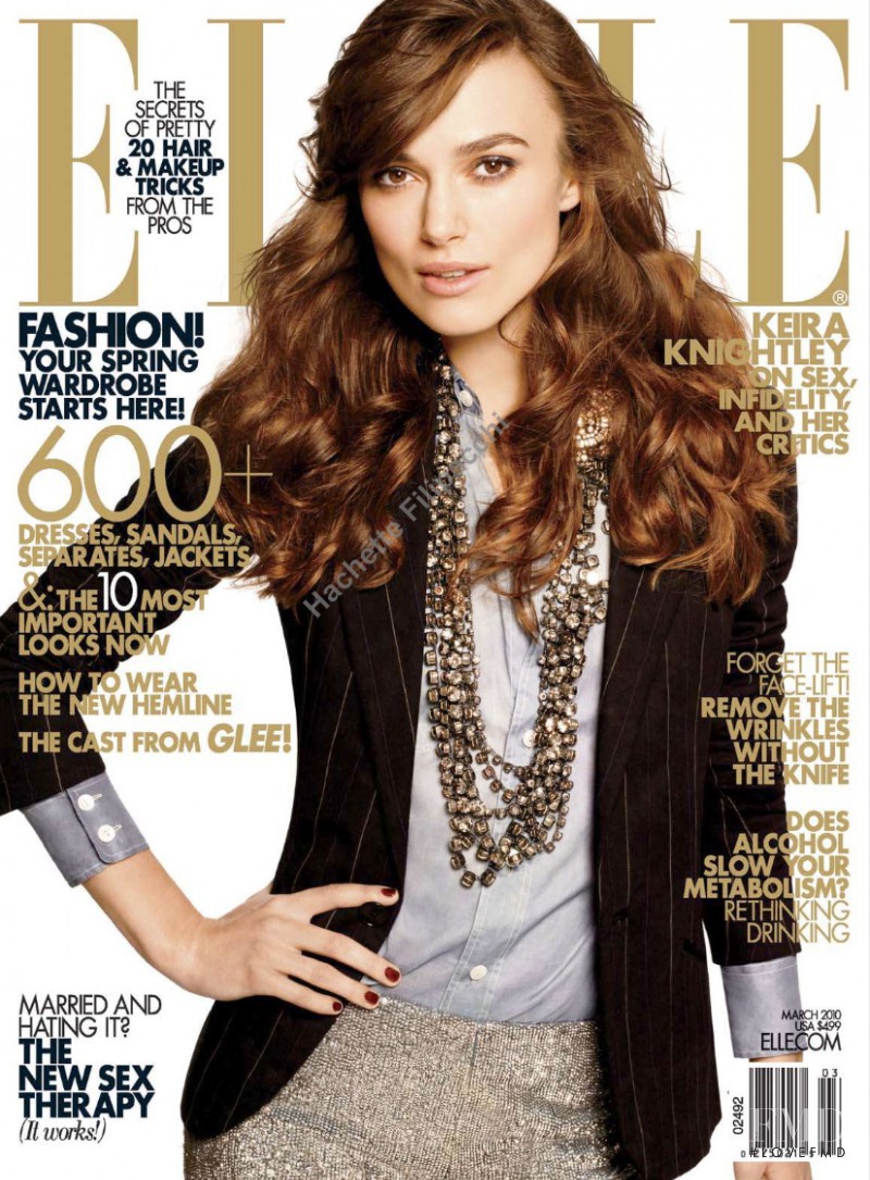 Keira Knightley featured on the Elle USA cover from March 2010