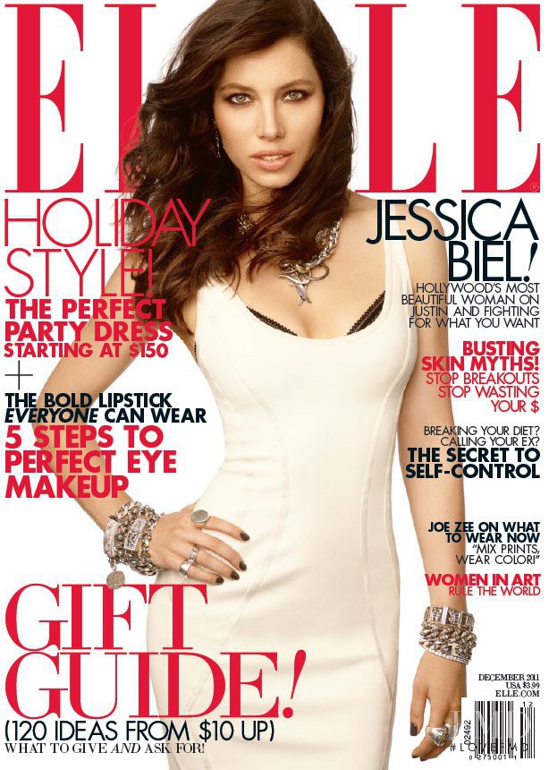 Jessica Biel featured on the Elle USA cover from December 2011