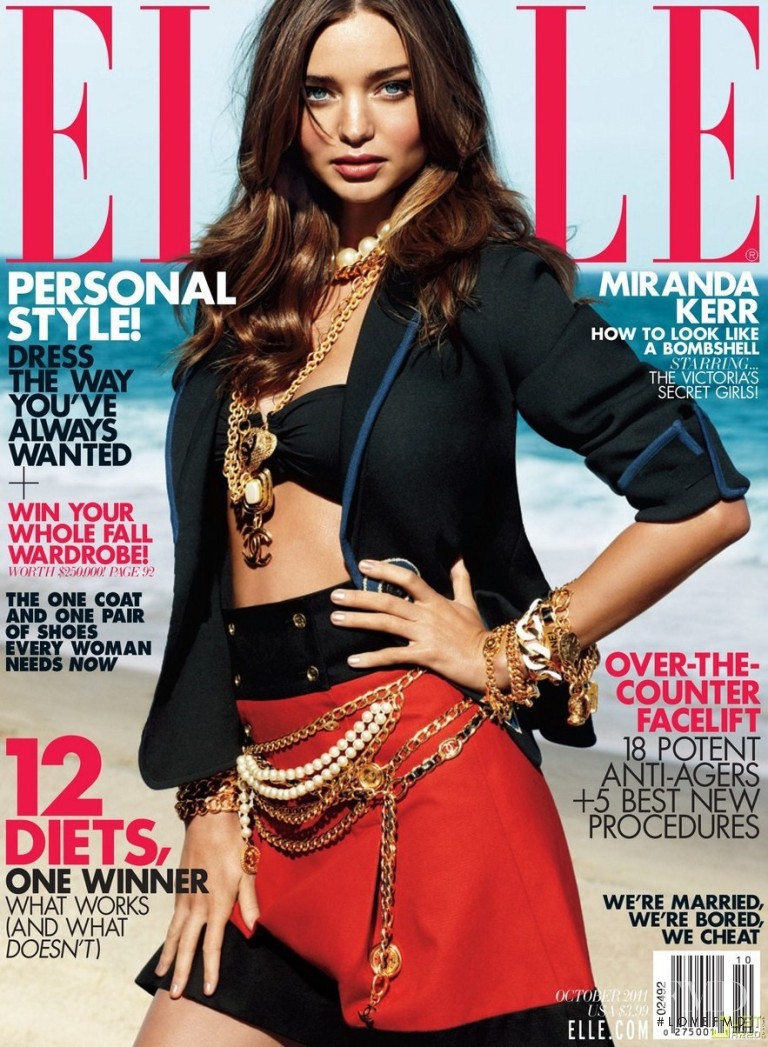 Miranda Kerr featured on the Elle USA cover from October 2011