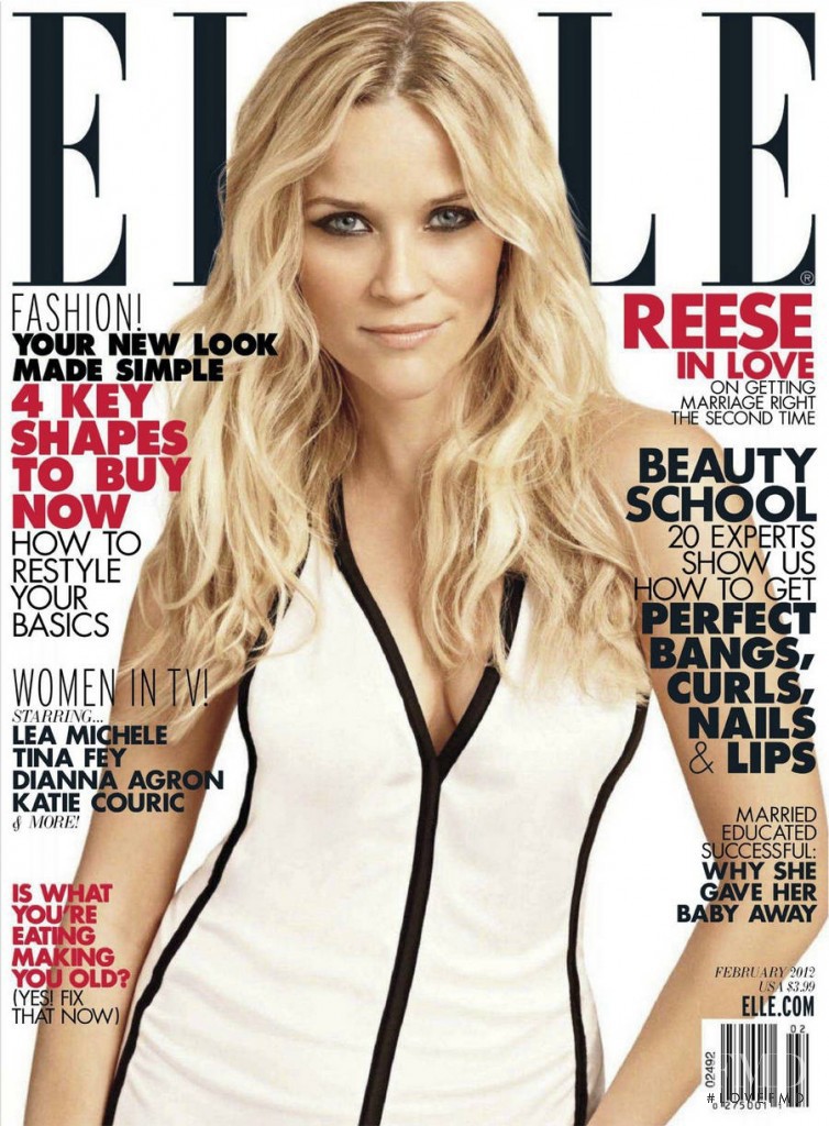Reese Witherspoon featured on the Elle USA cover from February 2012