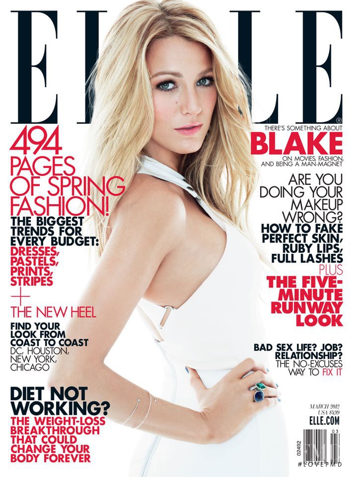 Blake Lively featured on the Elle USA cover from March 2012