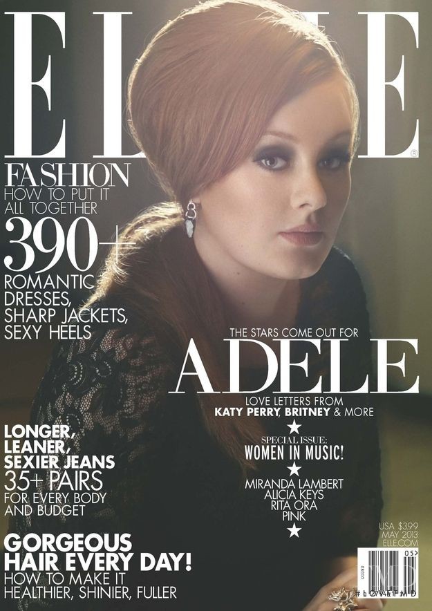 Adele featured on the Elle USA cover from May 2013