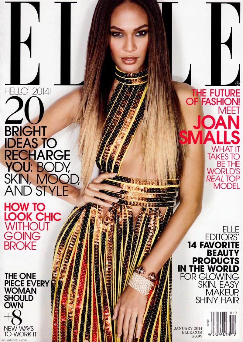 Joan Smalls featured on the Elle USA cover from January 2014