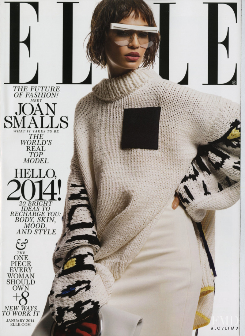 Joan Smalls featured on the Elle USA cover from January 2014