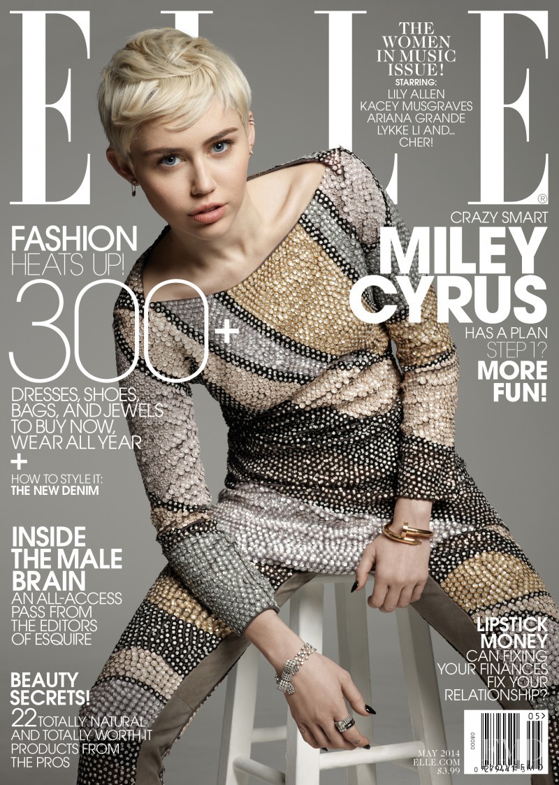 Miley Cyrus featured on the Elle USA cover from May 2014