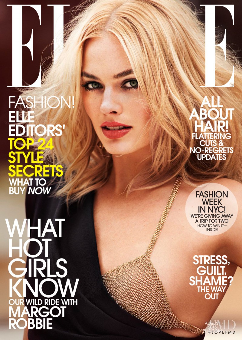Margot Robbie featured on the Elle USA cover from August 2015
