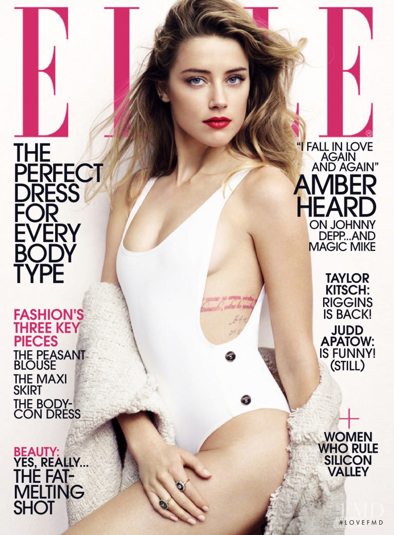 Amber Heard featured on the Elle USA cover from July 2015