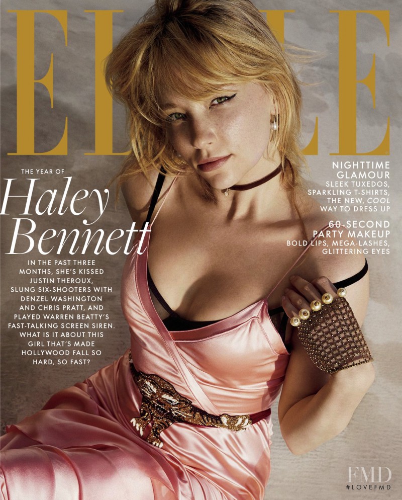 Haley Bennett  featured on the Elle USA cover from December 2016