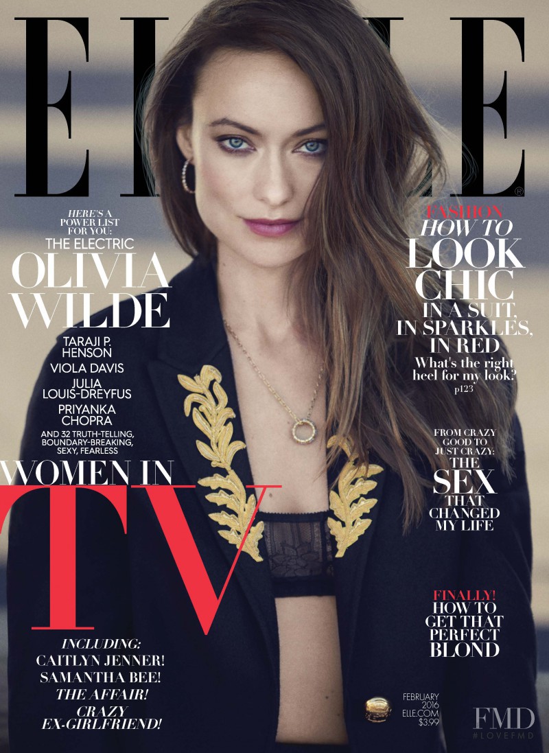 Oliva Wilde featured on the Elle USA cover from February 2016