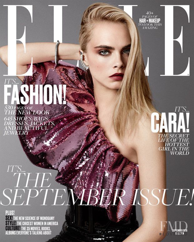 Cara Delevingne featured on the Elle USA cover from September 2016