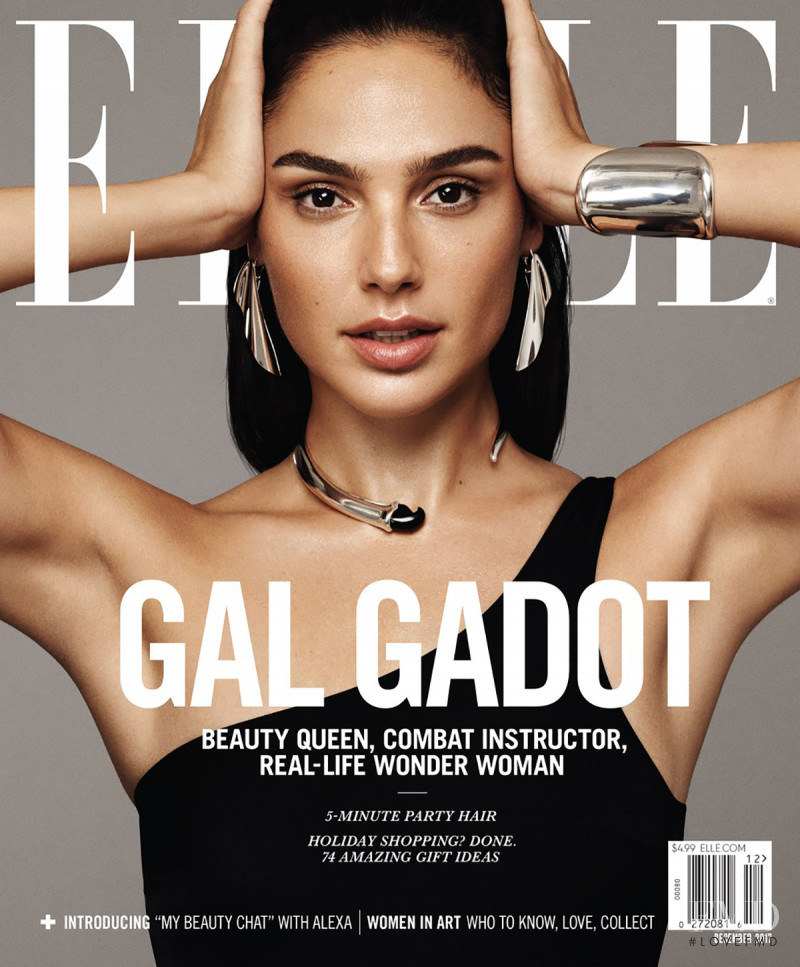 Gal Gadot featured on the Elle USA cover from December 2017