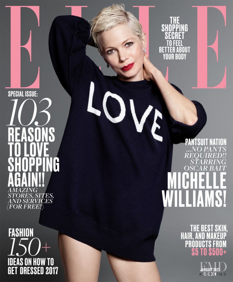 Michelle Williams  featured on the Elle USA cover from January 2017