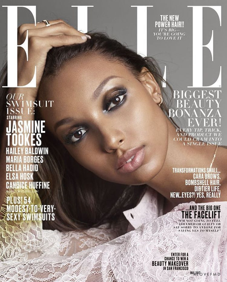 Jasmine Tookes featured on the Elle USA cover from May 2017