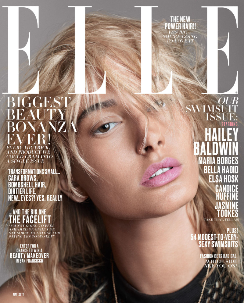 Hailey Baldwin Bieber featured on the Elle USA cover from May 2017
