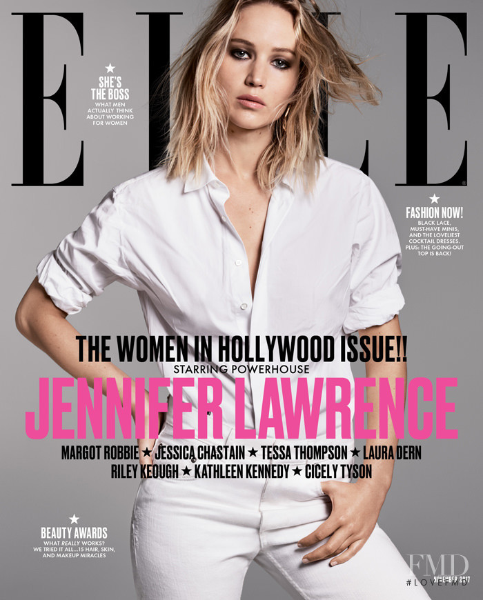 Jennifer Lawrence featured on the Elle USA cover from November 2017