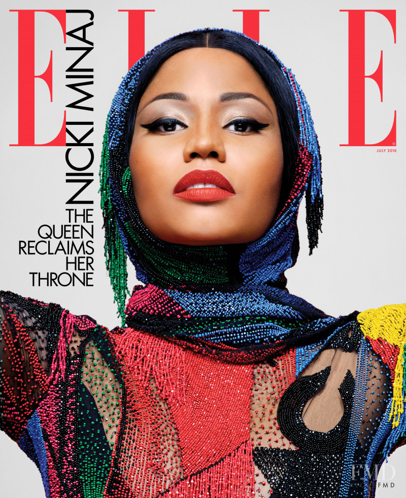 Nicki Minaj featured on the Elle USA cover from July 2018