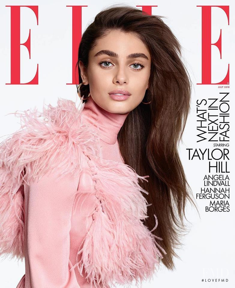 Taylor Hill featured on the Elle USA cover from July 2018