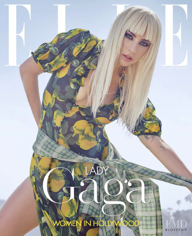 Lady Gaga featured on the Elle USA cover from November 2018