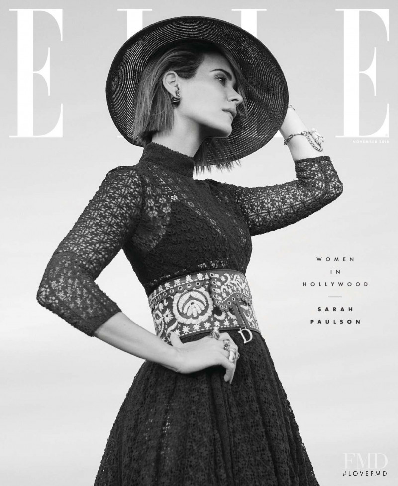 Sarah Paulson featured on the Elle USA cover from November 2018