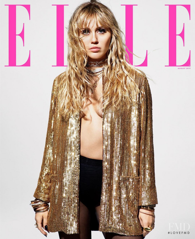 Miley Cyrus featured on the Elle USA cover from August 2019