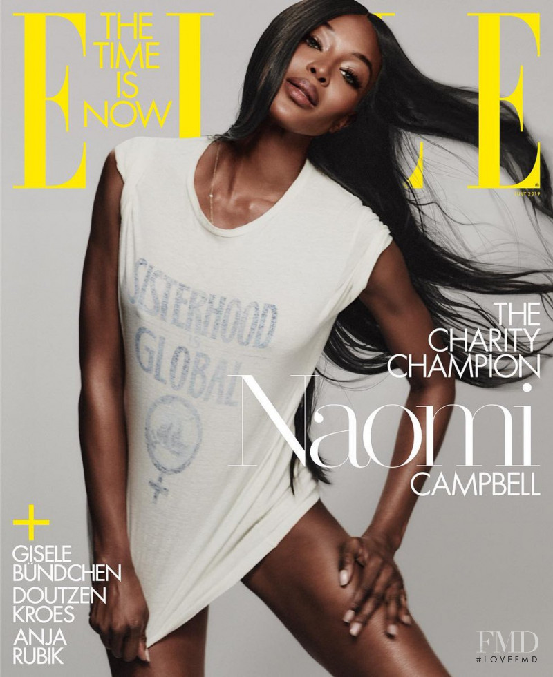Naomi Campbell featured on the Elle USA cover from July 2019