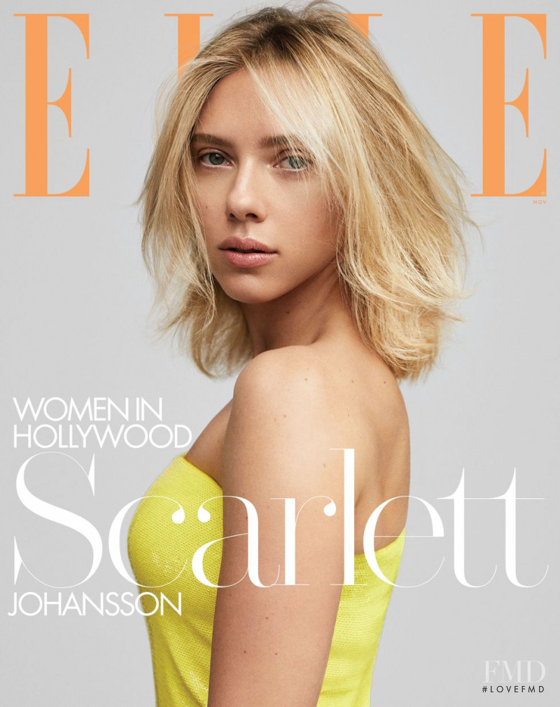 Scarlett Johansson featured on the Elle USA cover from November 2019