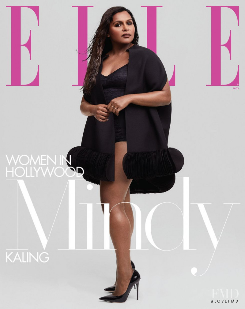 Mindy Kaling featured on the Elle USA cover from November 2019