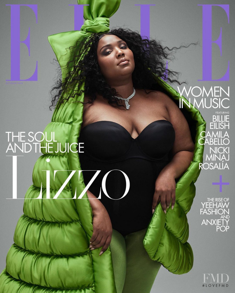 Lizzo featured on the Elle USA cover from October 2019