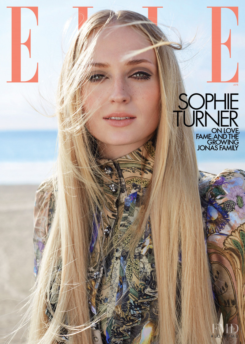 Sophie Turner featured on the Elle USA cover from April 2020