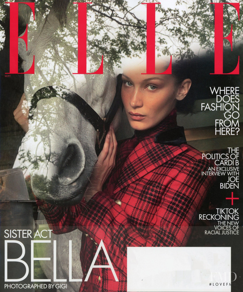 Bella Hadid featured on the Elle USA cover from August 2020