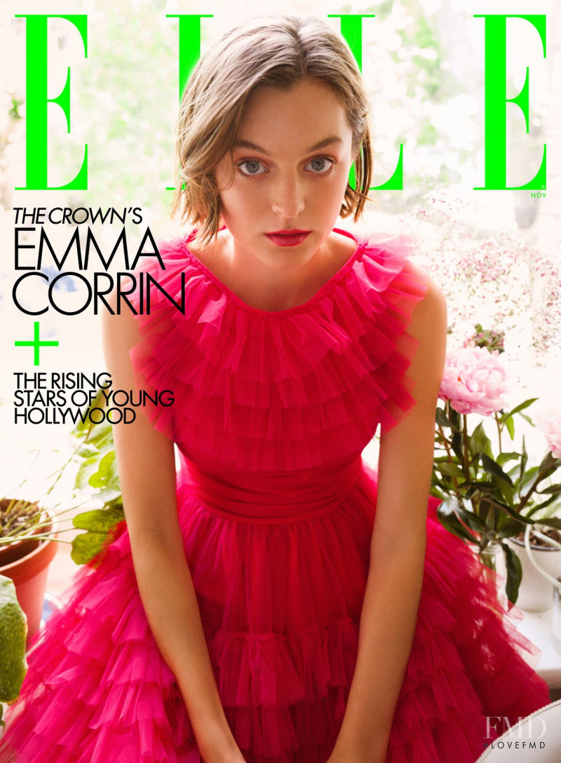 Emma Corrin featured on the Elle USA cover from November 2020