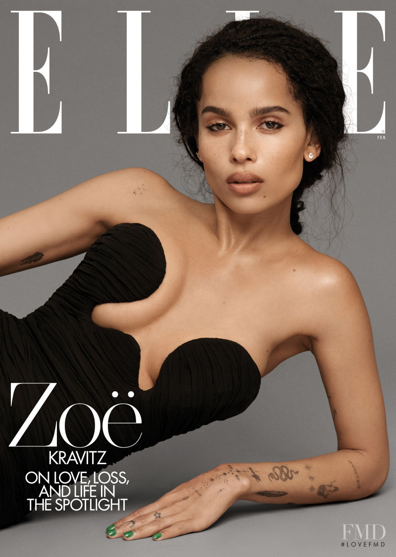 Zoe Kravitz featured on the Elle USA cover from February 2020
