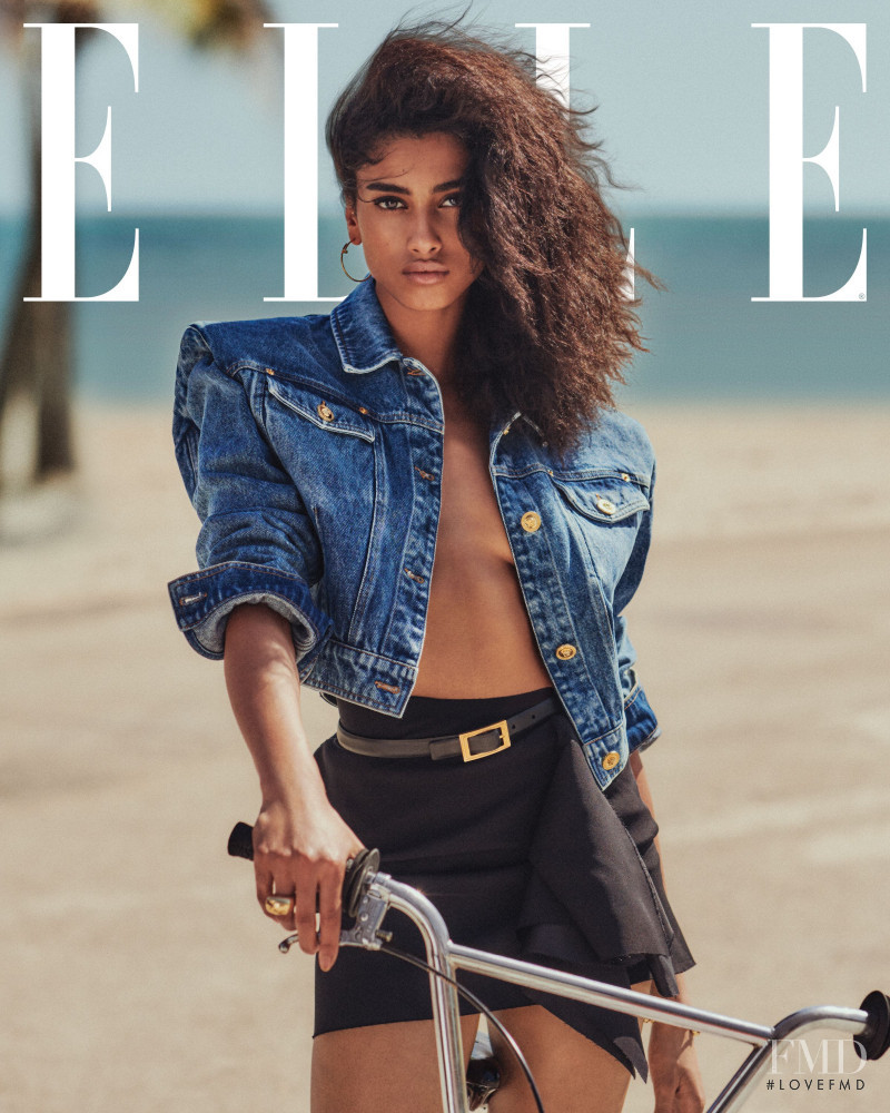 Imaan Hammam featured on the Elle USA cover from May 2020
