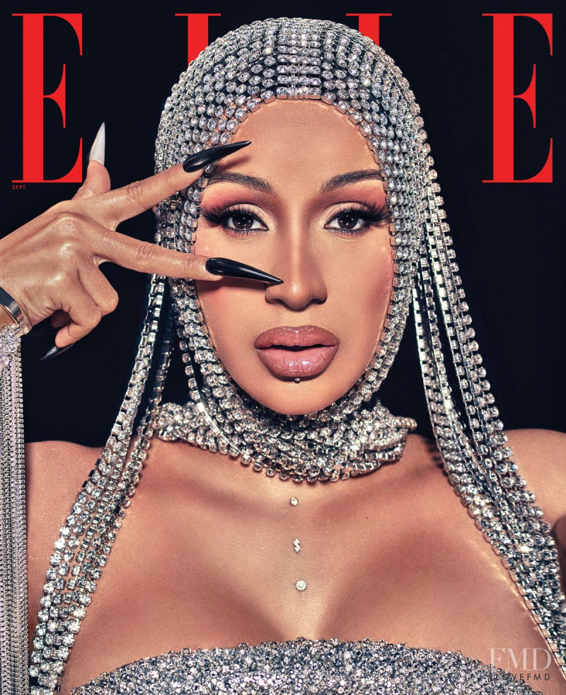 Cardi B featured on the Elle USA cover from September 2020