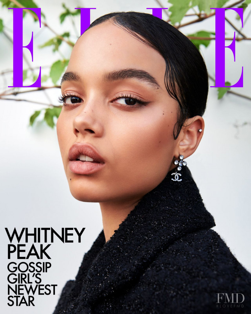 Whitney Peak featured on the Elle USA cover from July 2021