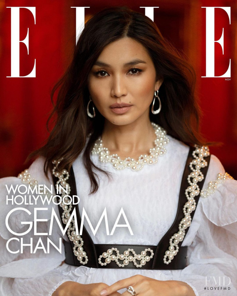 Gemma Chan featured on the Elle USA cover from November 2021