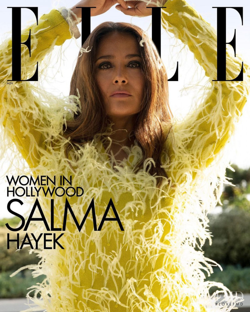 Salma Hayek featured on the Elle USA cover from November 2021