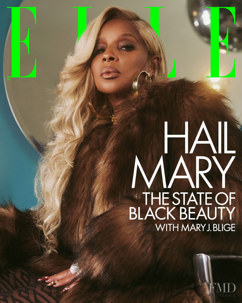 Mary J. Blige featured on the Elle USA cover from February 2022