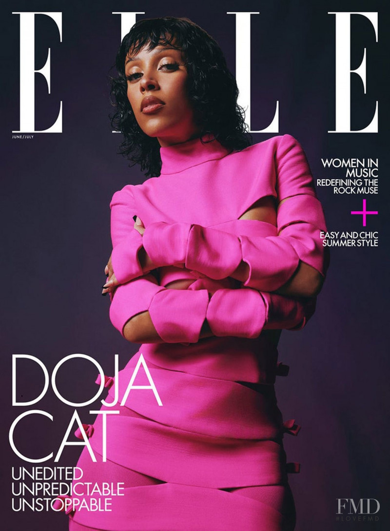 Doja Cat featured on the Elle USA cover from June 2022