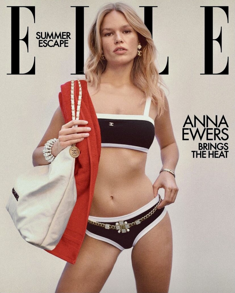 Anna Ewers featured on the Elle USA cover from March 2022