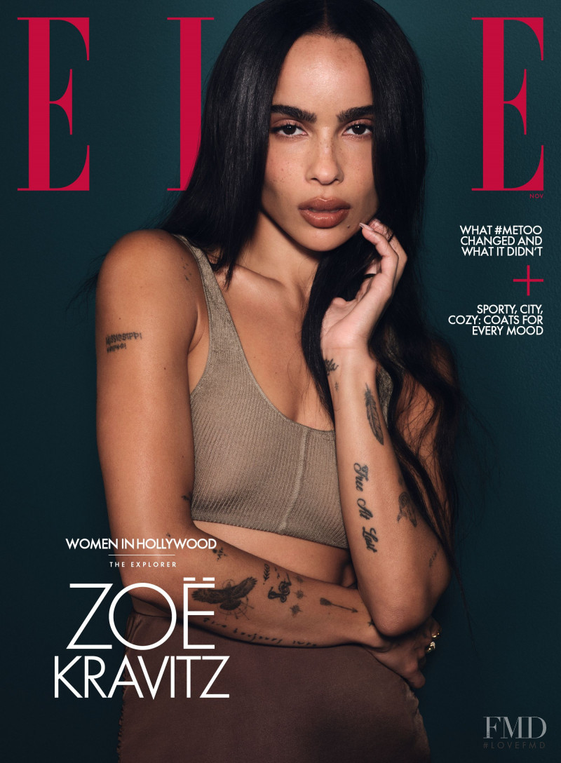 Zoe Kravitz featured on the Elle USA cover from November 2022