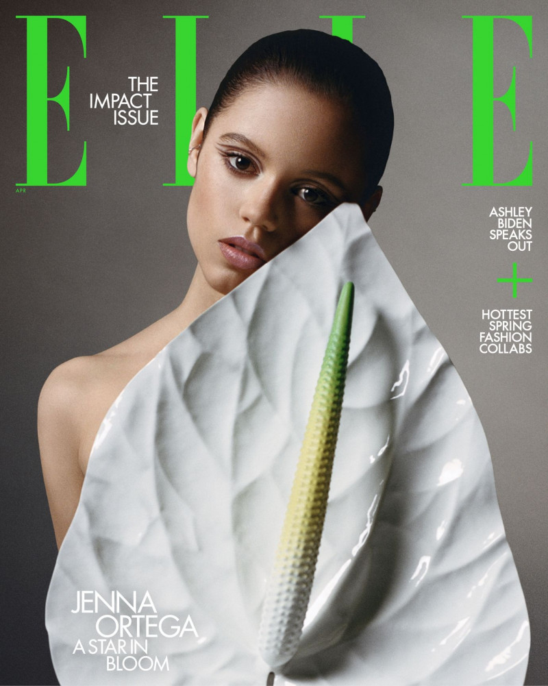 Jenna Ortega featured on the Elle USA cover from April 2023