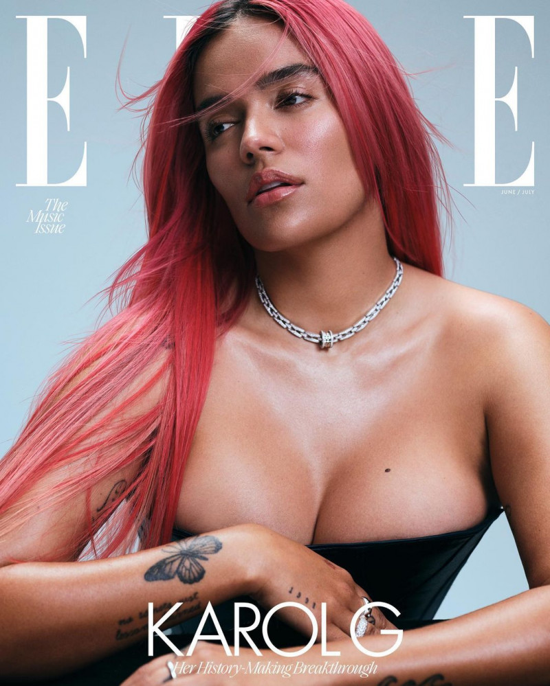 Karol G featured on the Elle USA cover from June 2023