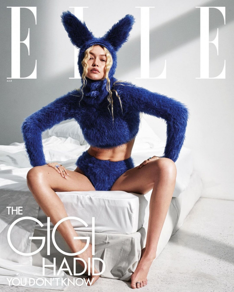 Gigi Hadid featured on the Elle USA cover from March 2023
