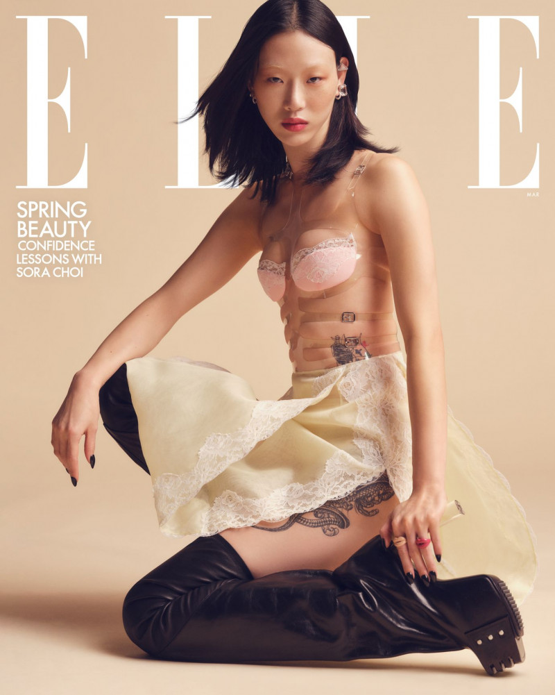 So Ra Choi featured on the Elle USA cover from March 2023