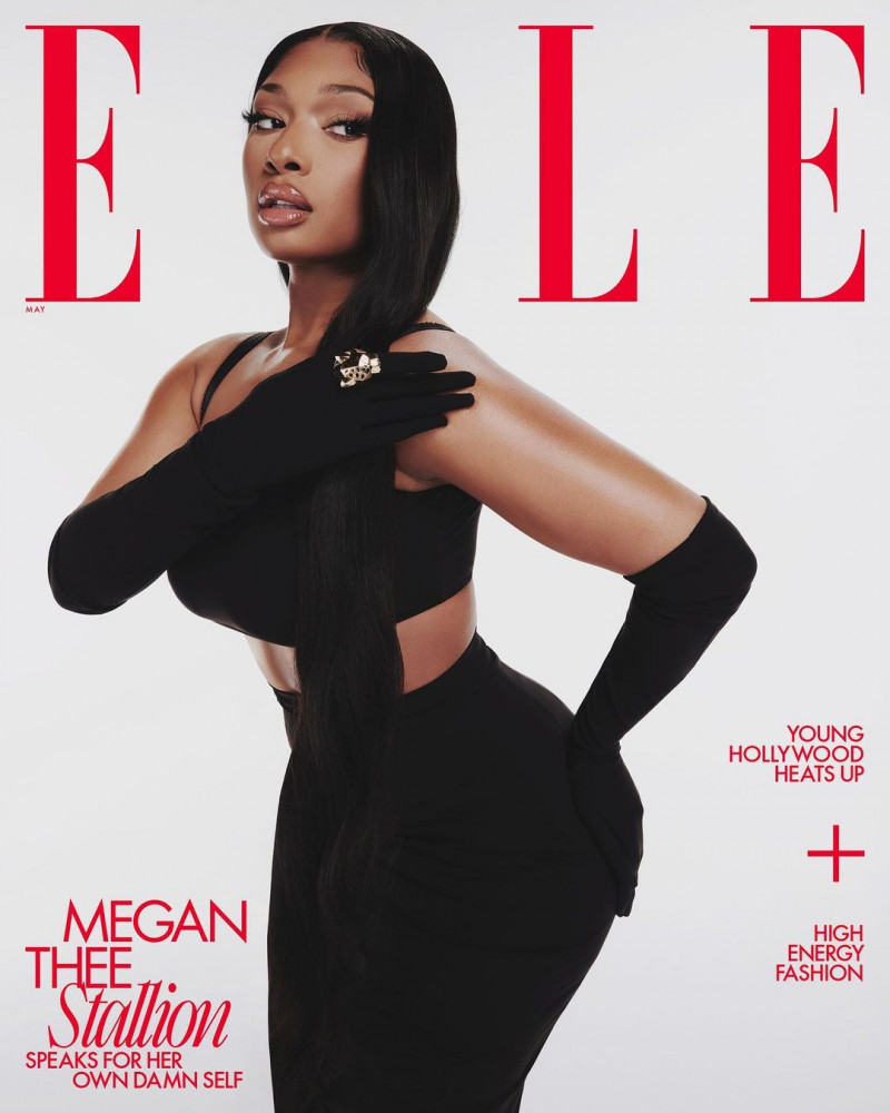Megan Thee Stallion featured on the Elle USA cover from May 2023