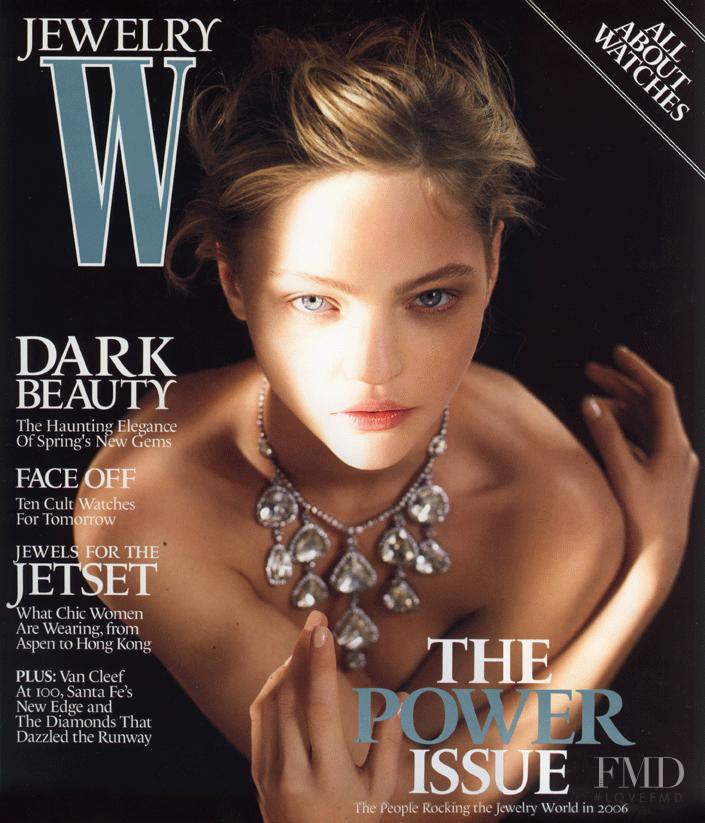 Sasha Pivovarova featured on the W Jewelry cover from May 2006