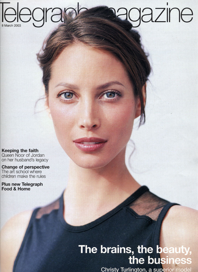 Christy Turlington featured on the Telegraph Fashion cover from March 2003